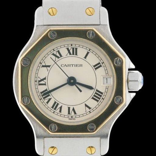 Montre Cartier Santos - Montre femme ronde Octagon en or jaune et acier 58 Facettes MT45170
