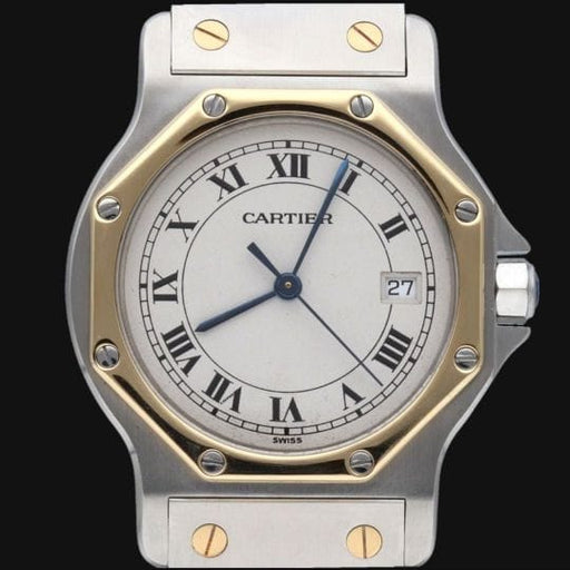 Montre Cartier Santos - Montre ronde octogonale en or jaune et acier 58 Facettes MT45167