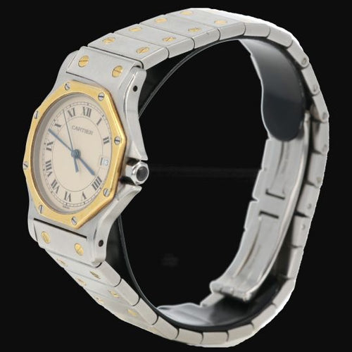 Montre Cartier Santos - Montre ronde octogonale en or jaune et acier 58 Facettes MT45173