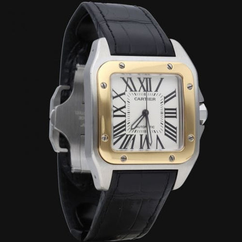 Montre Cartier Santos 100XL - Montre automatique homme en acier et or jaune 58 Facettes MT45162
