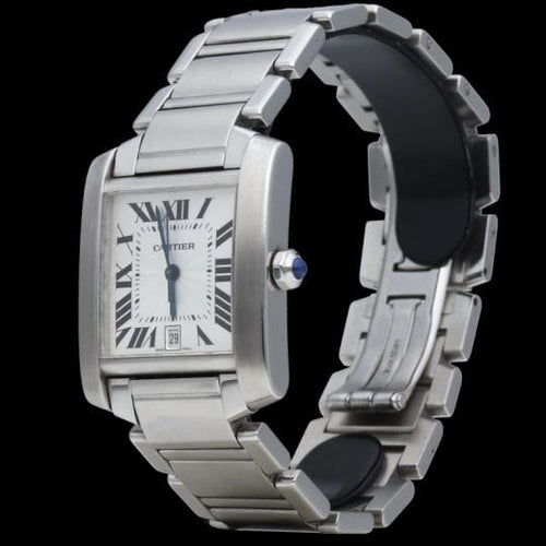 Montre Cartier Tank Française - Montre GM automatique en acier 58 Facettes MT45221