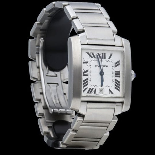 Montre Cartier Tank Française - Montre GM automatique en acier 58 Facettes MT45221