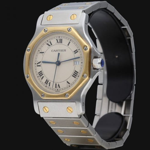 Montre Cartier Santos Octagon - Montre femme 30 mm en or jaune et acier 58 Facettes MT45169
