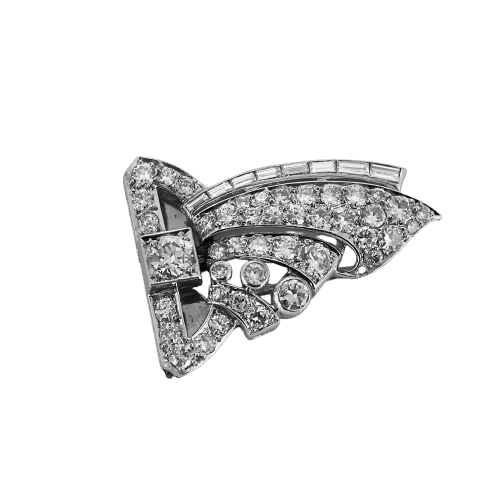 Broche Broche en platine et diamants 58 Facettes B250613