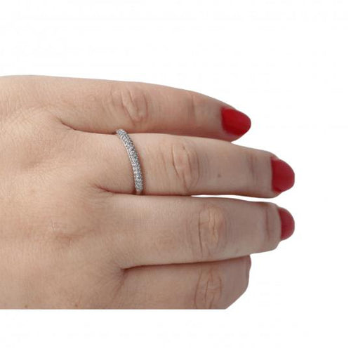 Bague 58 Bague en or blanc 18K et diamant naturel 0,23 ct 58 Facettes 4038