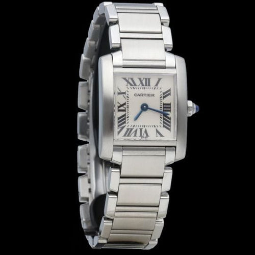 Montre Cartier Tank Française - Montre en acier quartz 58 Facettes MT45321