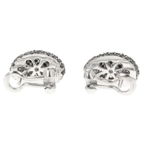 Boucles d'oreilles Boucles d’oreilles en or blanc 18K et diamants noirs et blancs 58 Facettes 4166