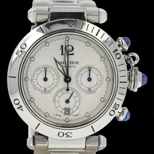 Montre Cartier Pasha - Montre chronographe automatique en acier 38 mm 58 Facettes MT45249
