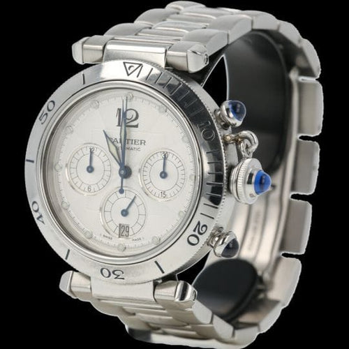 Montre Cartier Pasha - Montre chronographe automatique en acier 38 mm 58 Facettes MT45249