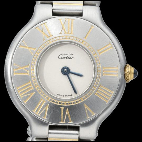 Montre Cartier Must 21 - Montre femme quartz en or jaune et acier 58 Facettes MT42270