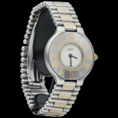 Montre Cartier Must 21 - Montre femme quartz en or jaune et acier 58 Facettes MT42270