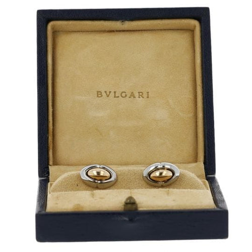 Boutons de manchette Bulgari - Boutons de manchette en or jaune et or blanc 18k 58 Facettes 4180