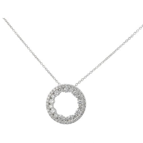 Collier Pendentif - Collier en or blanc et diamants 58 Facettes 4221