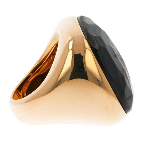 Bague 54 Pomellato Victoria - Bague en or rose 18k et jais noir 58 Facettes 4396
