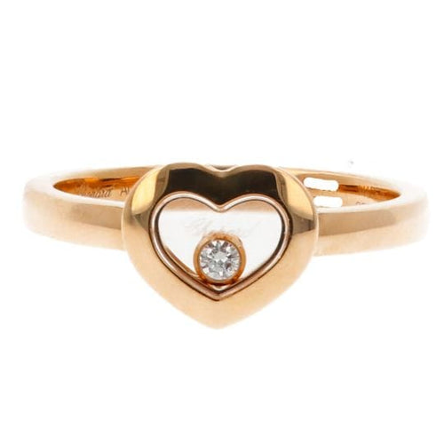 Bague 53 Chopard Happy Diamonds - Bague en or rose 18k et diamants 58 Facettes 4405