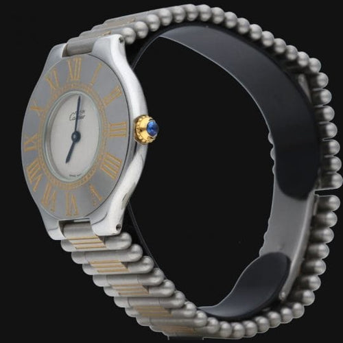 Montre Cartier Must 21 - Montre femme quartz 28 mm en or jaune et acier 58 Facettes MT44971