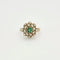 Bague 55 Bague motif floral en platine et or gris avec diamants et émeraude 58 Facettes 240356