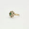 Bague 55 Bague motif floral en platine et or gris avec diamants et émeraude 58 Facettes 240356