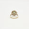 Bague 55 Bague motif floral en platine et or gris avec diamants et émeraude 58 Facettes 240356
