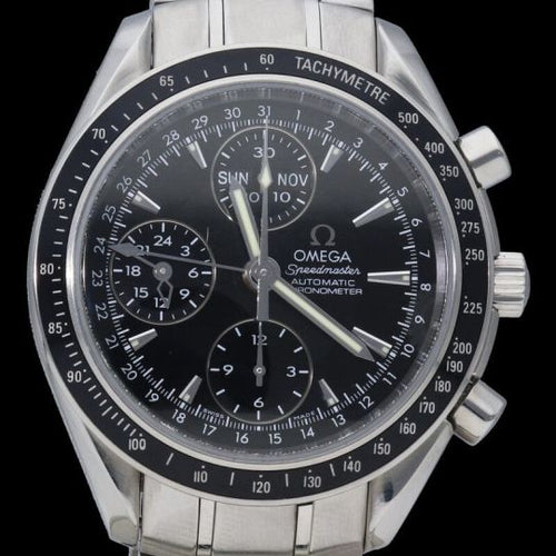 Montre Omega Speedmaster - Montre chronographe Day-Date automatique en acier 58 Facettes MT43713