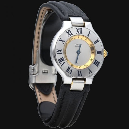 Montre Cartier Must 21 - Montre femme quartz 28 mm en or jaune et acier 58 Facettes MT42789