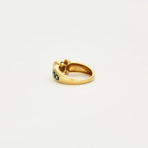 Bague 51 KORLOFF - Bague jonc en or jaune émail et diamant 58 Facettes 23/526