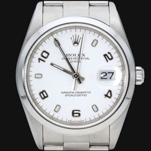 Montre Rolex Date - Montre 34 mm en acier 58 Facettes MT44098
