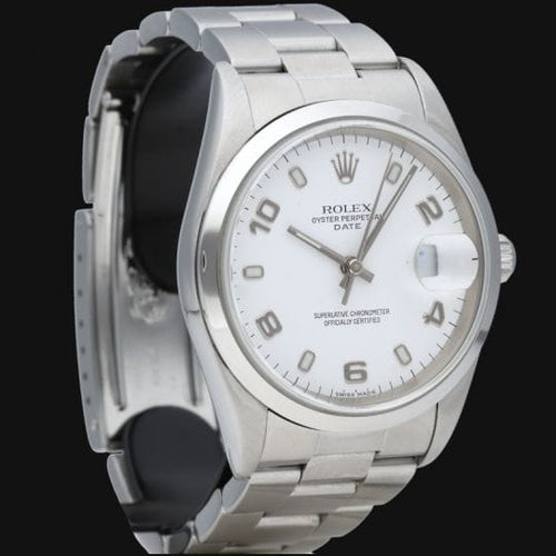 Montre Rolex Date - Montre 34 mm en acier 58 Facettes MT44098