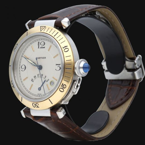 Montre Cartier Pasha - Montre réserve de marche en or jaune et acier 58 Facettes MT44438