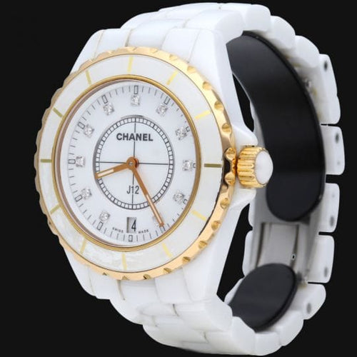 Montre Chanel J12 - Montre 38 mm en céramique avec cadran diamants 58 Facettes MT44652