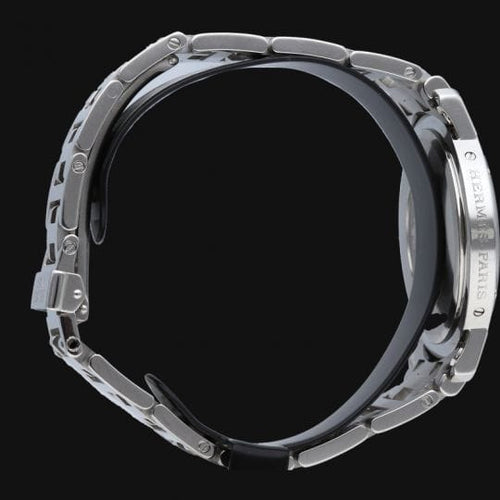 Montre Hermès Clipper - Montre femme en acier, cadran noir 58 Facettes MT44628