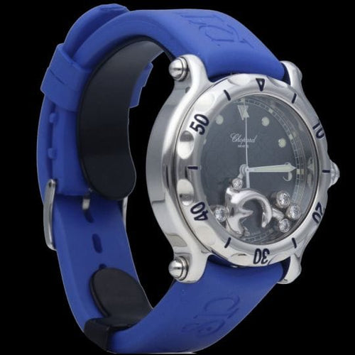 Montre Chopard Happy Sport - Montre femme Dolphin Diamond en acier 58 Facettes MT39686