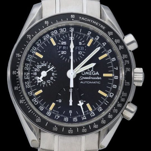 Montre Omega Speedmaster - Montre Day-Date chronographe en acier 58 Facettes MT43731