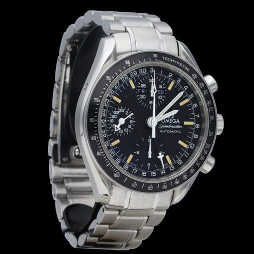 Montre Omega Speedmaster - Montre Day-Date chronographe en acier 58 Facettes MT43731