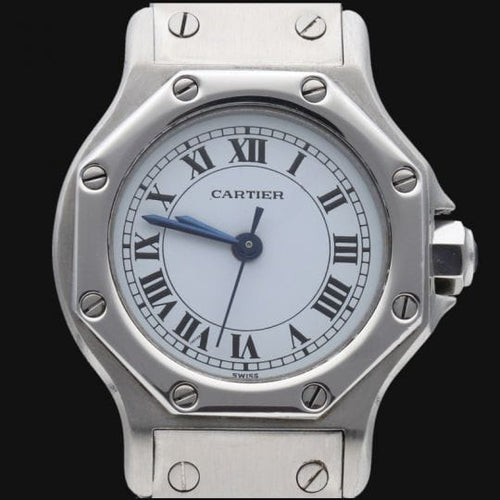 Montre Cartier Santos - Montre ronde automatique en acier 26 mm 58 Facettes MT44381
