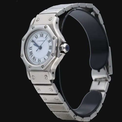 Montre Cartier Santos - Montre ronde automatique en acier 26 mm 58 Facettes MT44381