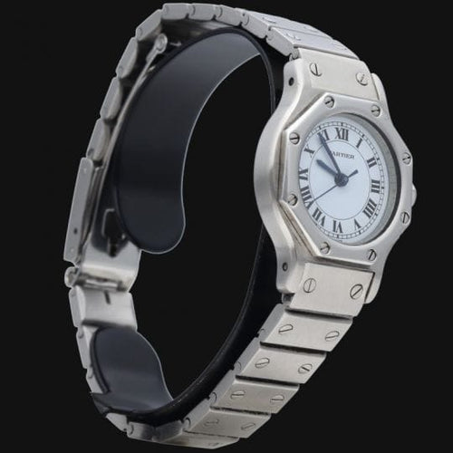 Montre Cartier Santos - Montre ronde automatique en acier 26 mm 58 Facettes MT44381