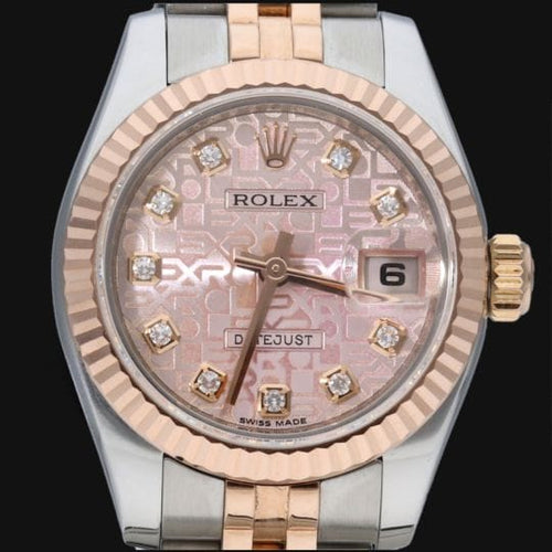 Montre Rolex Lady-Datejust 26 - Montre Oyster Perpetual en or rose et acier 58 Facettes MT42670