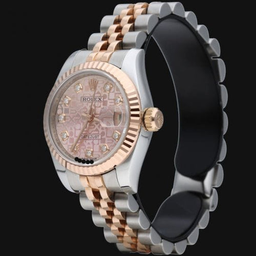 Montre Rolex Lady-Datejust 26 - Montre Oyster Perpetual en or rose et acier 58 Facettes MT42670