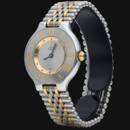 Montre Cartier Must 21 - Montre femme quartz 28 mm or jaune et acier 58 Facettes MT40184