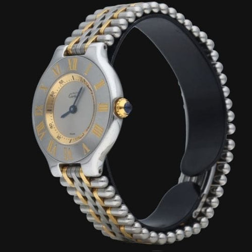 Montre Cartier Must 21 - Montre femme quartz 28 mm or jaune et acier 58 Facettes MT40184
