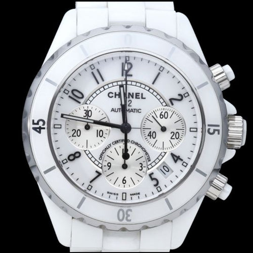 Montre Chanel J12 - Montre chronographe automatique en céramique blanche 58 Facettes MT44647