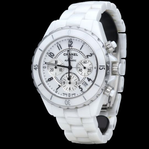Montre Chanel J12 - Montre chronographe automatique en céramique blanche 58 Facettes MT44647