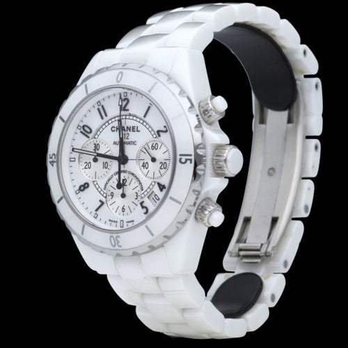 Montre Chanel J12 - Montre chronographe automatique en céramique blanche 58 Facettes MT44647