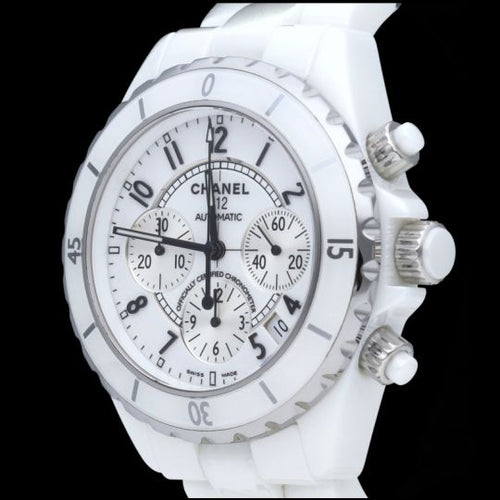 Montre Chanel J12 - Montre chronographe automatique en céramique blanche 58 Facettes MT44647