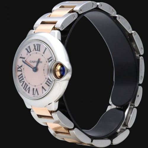 Montre Cartier Ballon Bleu - Montre femme quartz 28 mm or rose et acier 58 Facettes MT42721