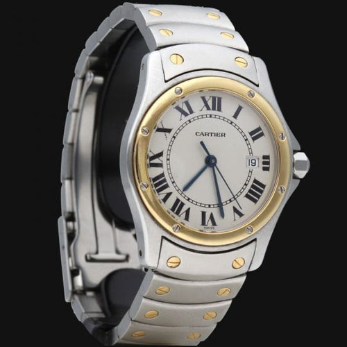 Montre Cartier Santos Galbée - Montre ronde femme quartz en or jaune et acier 58 Facettes MT42748