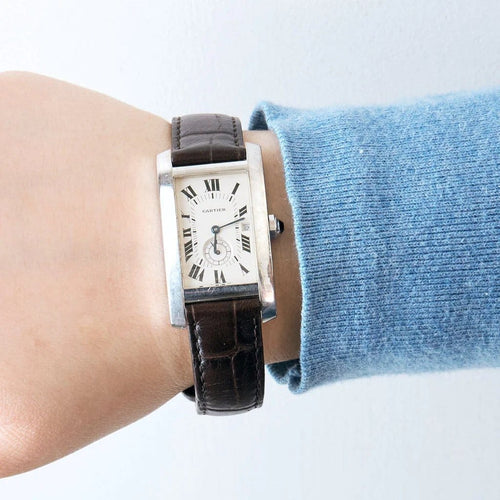 Montre CARTIER - Tank Américaine - Montre or gris 58 Facettes 240814