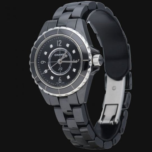 Montre Chanel J12 - Montre quartz 29 mm en céramique avec diamants 58 Facettes MT39967