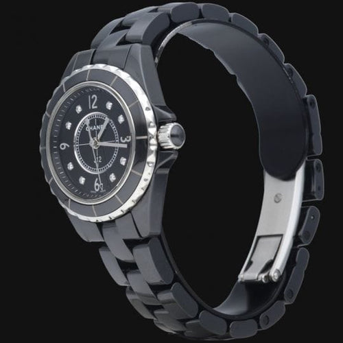 Montre Chanel J12 - Montre quartz 29 mm en céramique avec diamants 58 Facettes MT39967